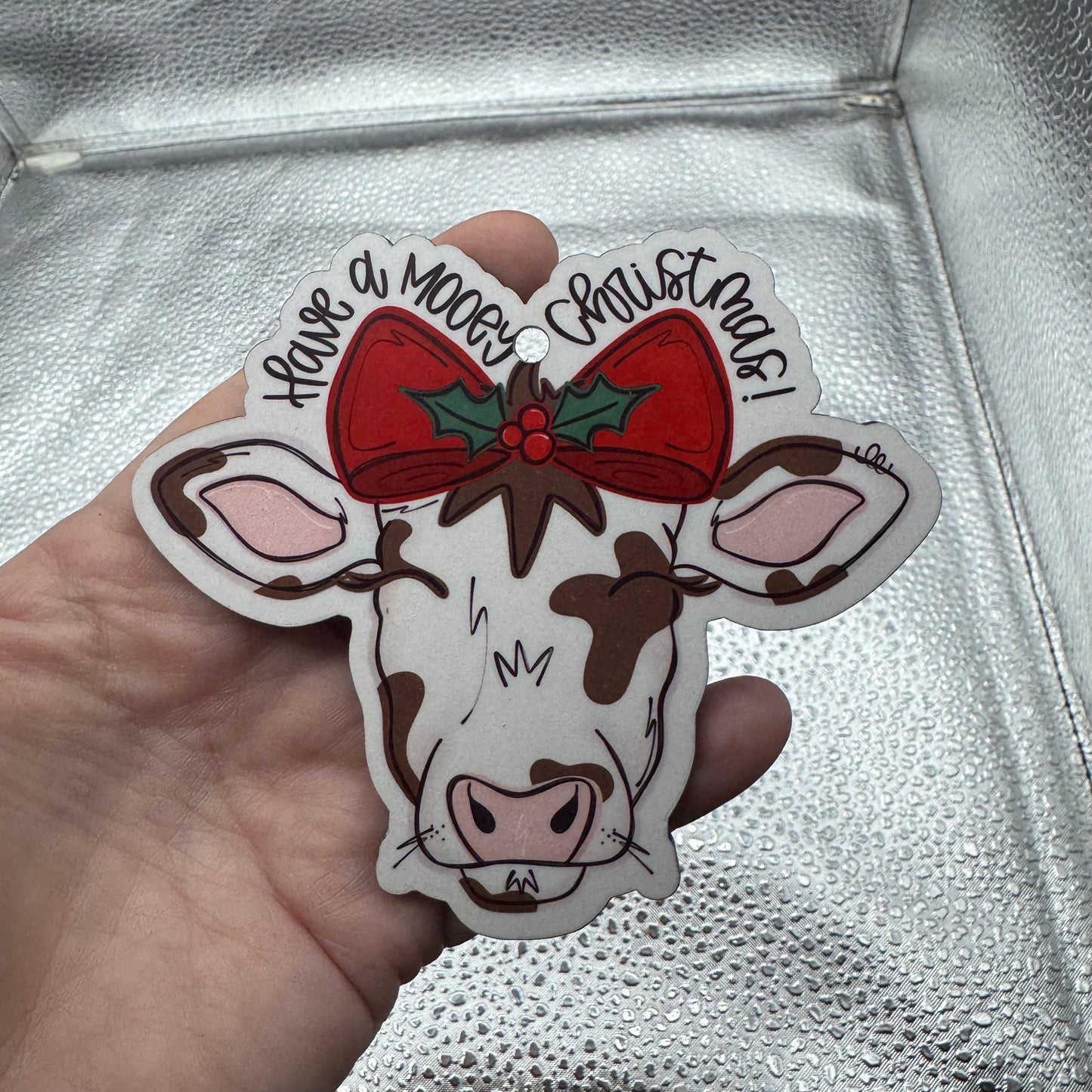 Mooey Christmas Ornament Pressed Blank