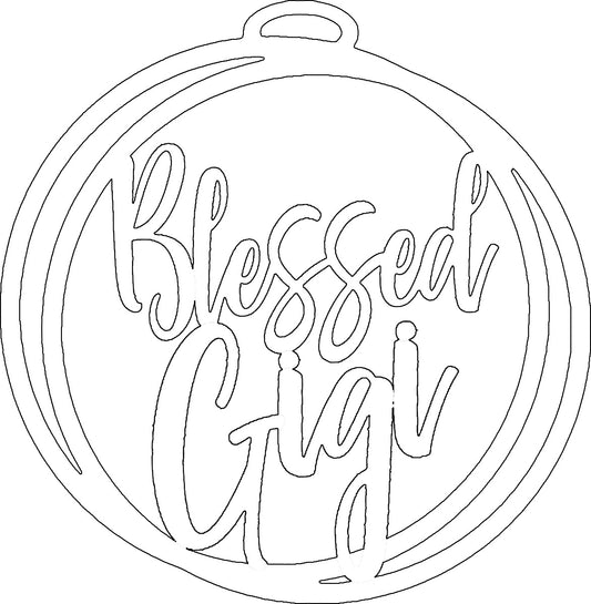 Blessed Gigi Car Charm Sublimation Blank