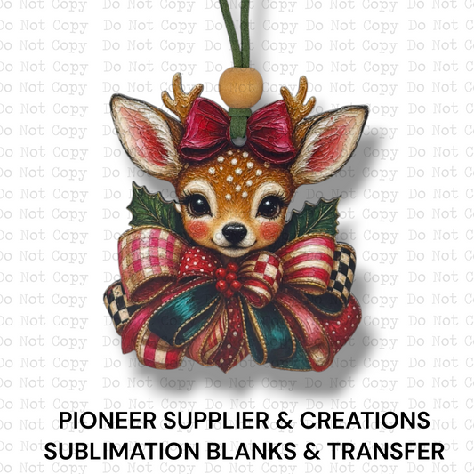 Christmas Deer Ornament Sublimation Blank