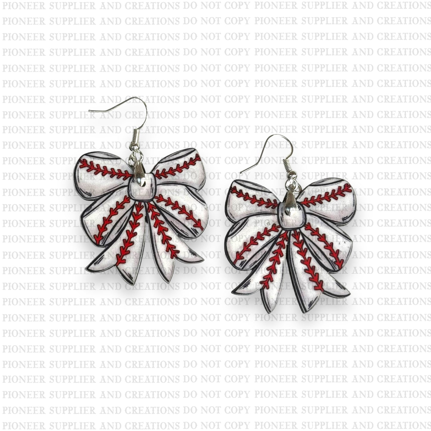 Baseball Bow Earring Sublimation Blanks | Exclusive Alicia Ray Art