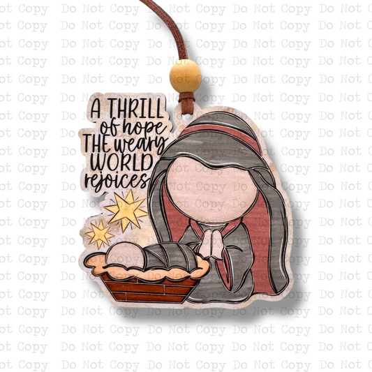 Weary World Rejoices Ornament Sublimation Blank | SWD