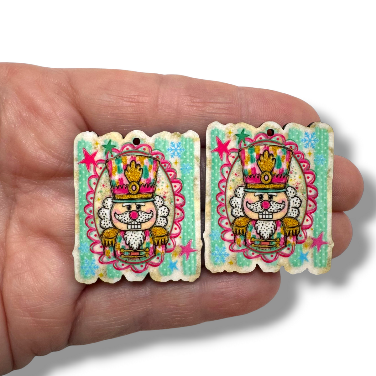 Striped Nutcracker Holiday Ballet Earring Sublimation Blanks