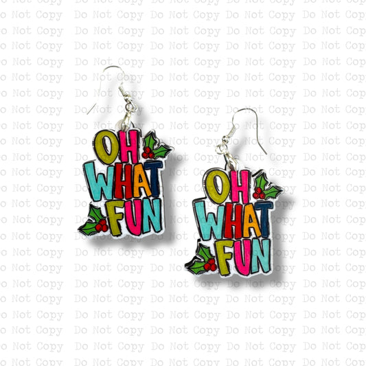 Oh What Fun Christmas Earring Sublimation Blank Kit