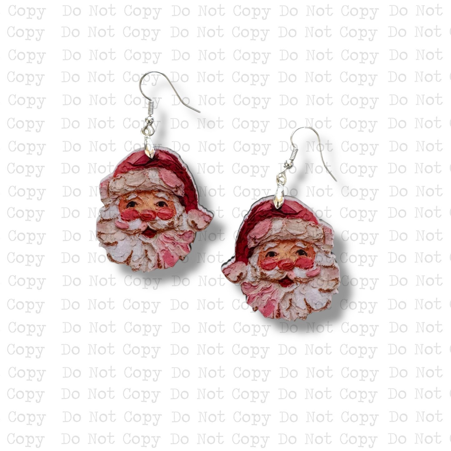 Hand Painted Santa Earring Sublimation Blank Kit