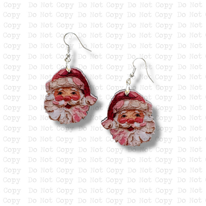 Hand Painted Santa Earring Sublimation Blank Kit