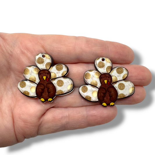 Golden Dot Turkey Shaped Earring Sublimation Blanks | ARA