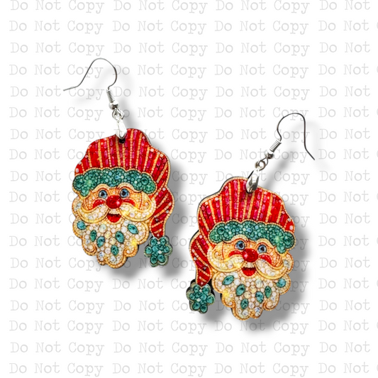 Gemstone Santa Earring Sublimation Blank Kit | TCC