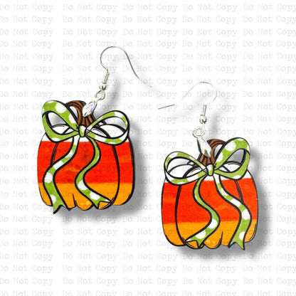 Candy Corn Pumpkin Earring Sublimation Blank Kit