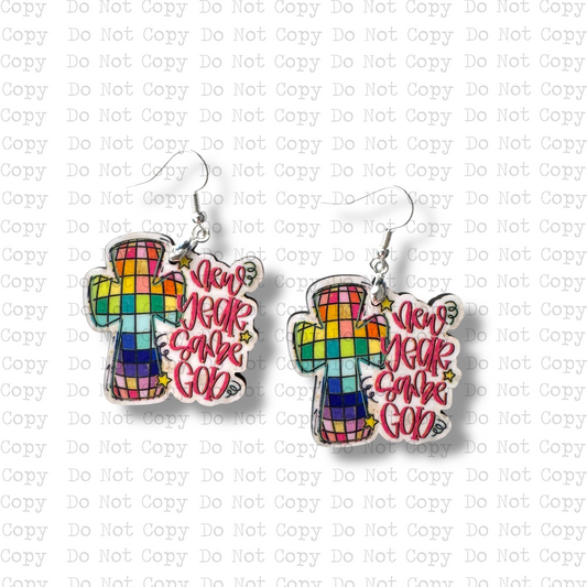 New Year Same God Earring Sublimation Blank Kit | J&CD