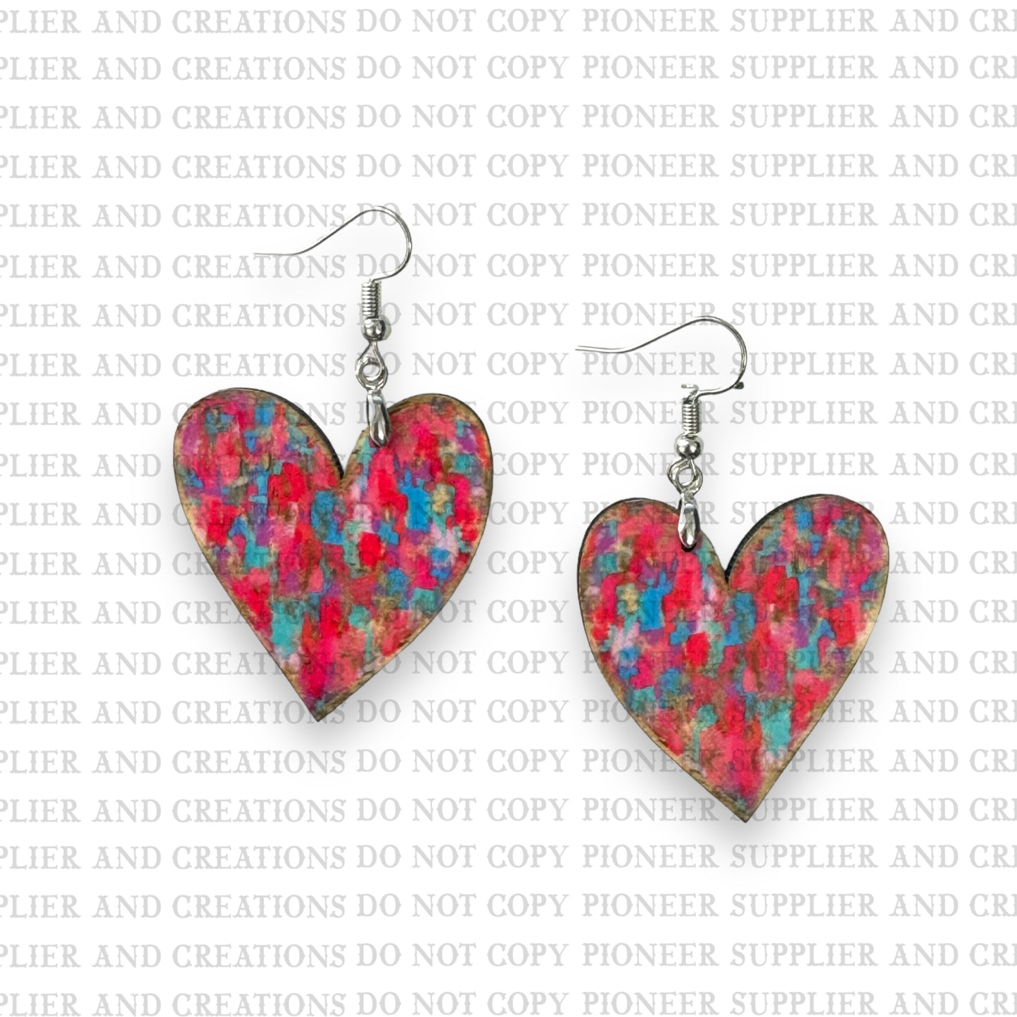 Gold Painted Heart Earring Sublimation Blanks | Exclusive Alicia Ray Art
