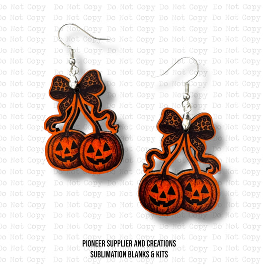 Coquette Pumpkin Earring Sublimation Blank Kit