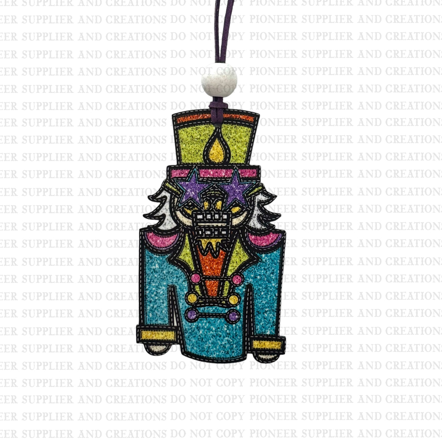 Nutcracker Faux Glitter Ornament with Transfer Option Sublimation Blank | Exclusive Pixel Pops