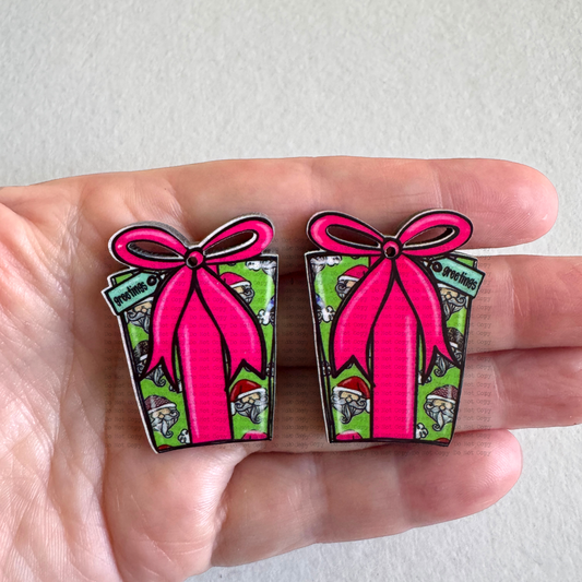 Bright Christmas Present Earring Sublimation Blanks | G&M