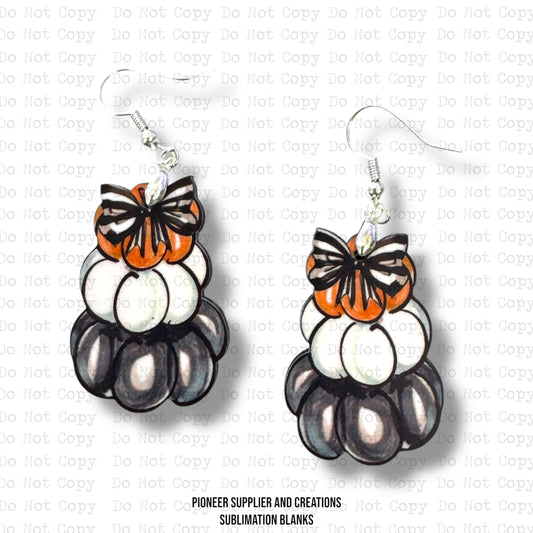 Black and White Pumpkin Stack Earring Sublimation Blank Kit