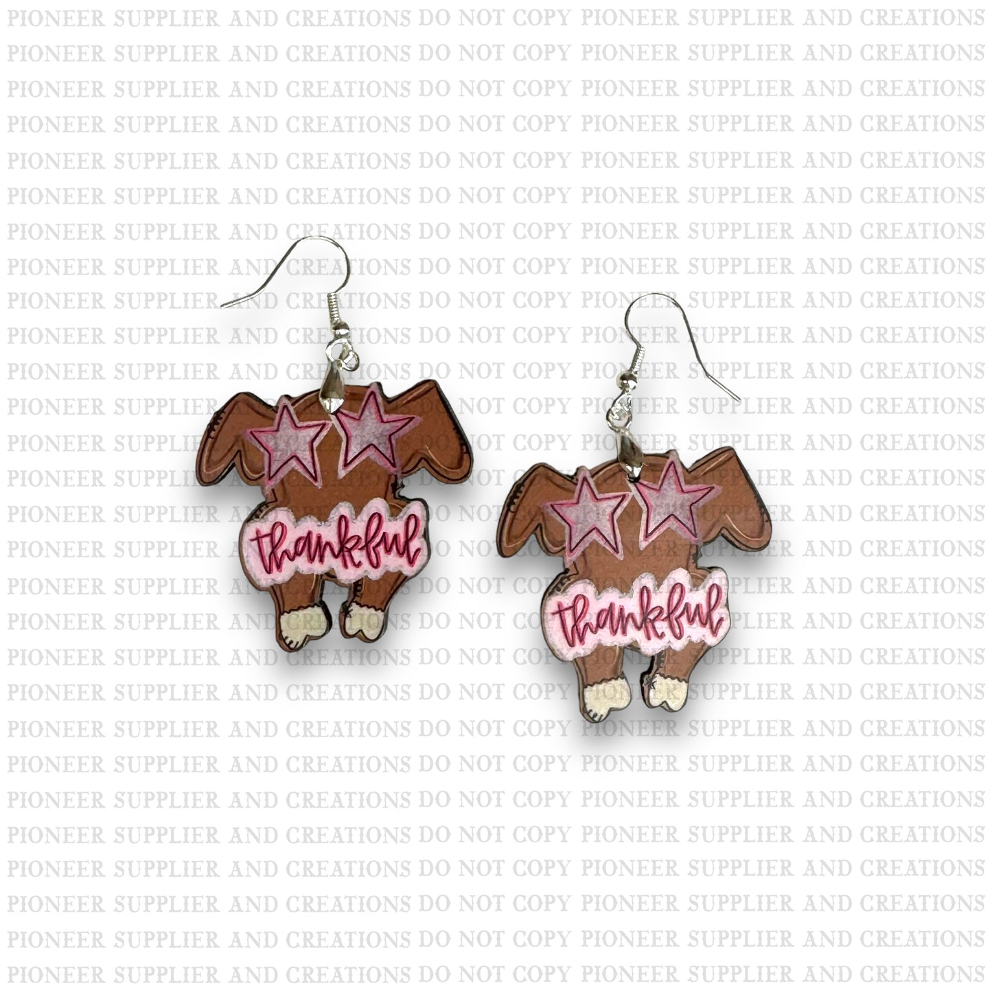 Thankful Turkey Earring Sublimation Blank Kits w/ transfers and hardware) | Exclusive