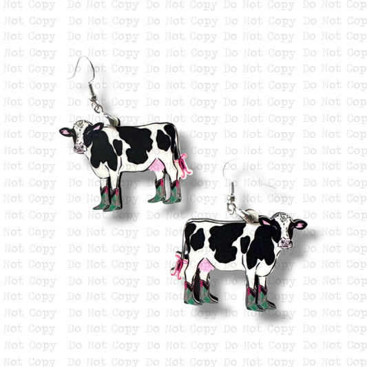 Cow With Boots amd Bpw Earring Sublimation Blank Kit | TCC