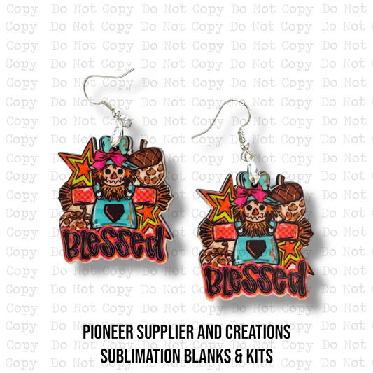 Scarecrow Blessed Earring Sublimation Blank Kit