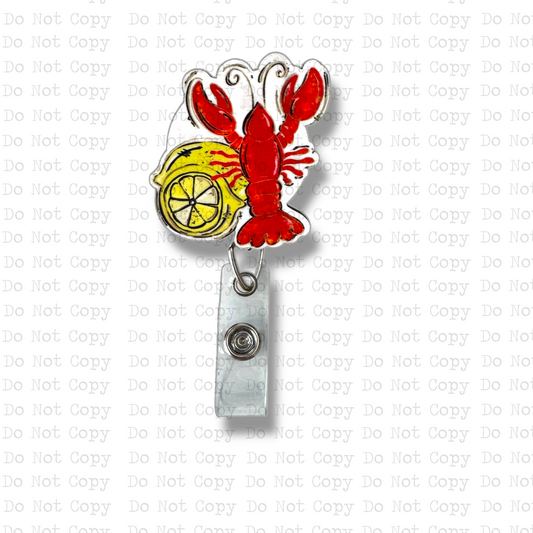 Lemon Crawfish Badge Button Sublimation Blank | Set of 2