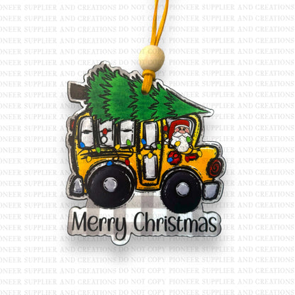 Christmas School Bus Ornament & Transfer Sublimation Blank | Exclusive