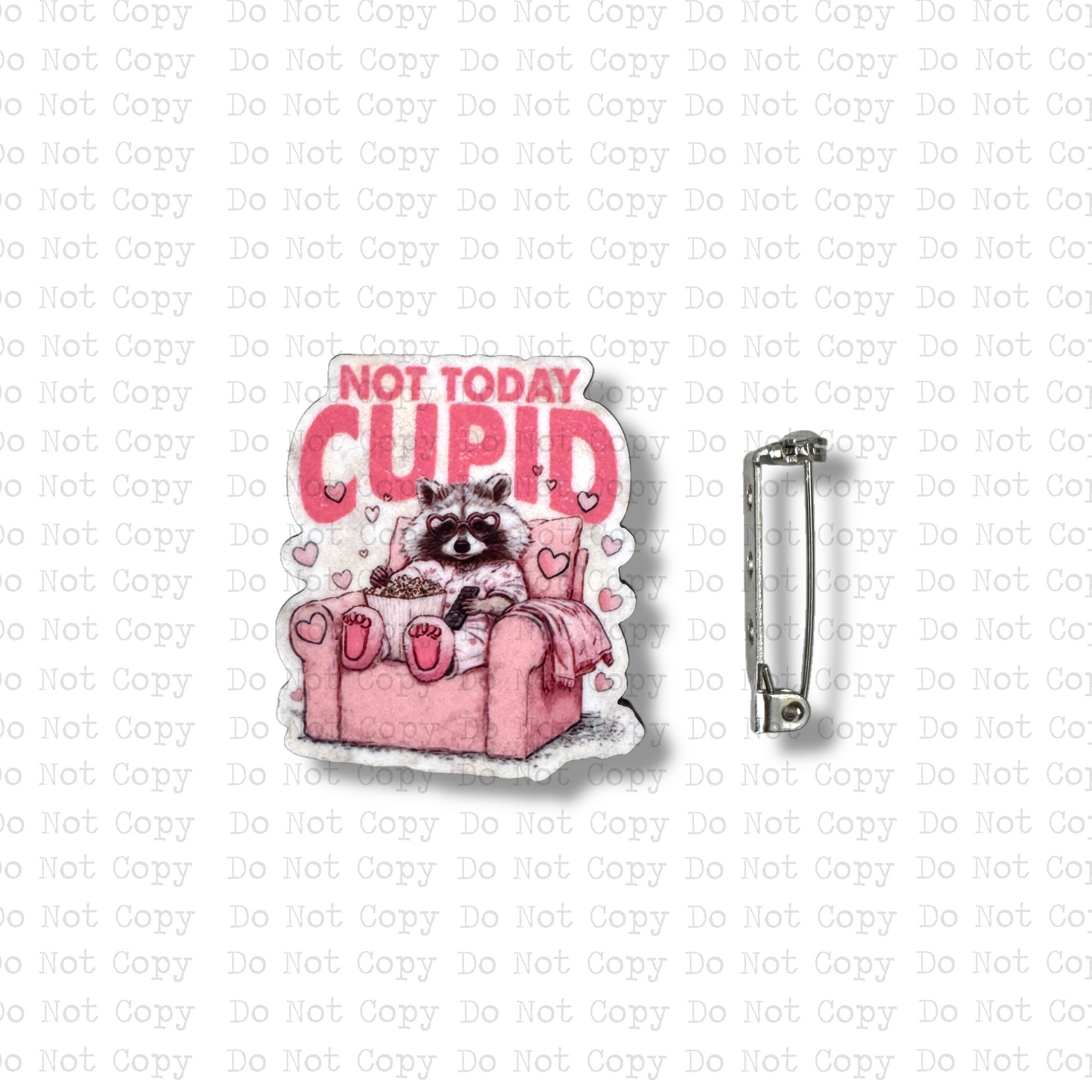 Not Today Cupid Recliner Lapel Pin Sublimation Blank Kit | Set of 2