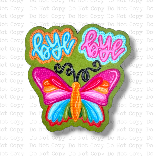 Bye Bye Butterfly Badge Button Sublimation Blank | Set of 2 SPS