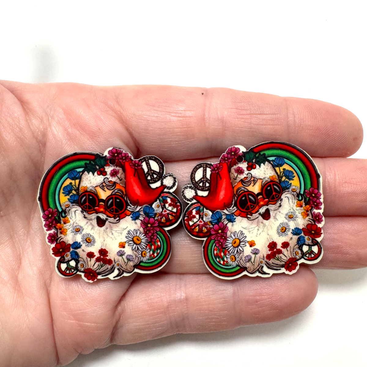Hippie Santa Claus Earring Sublimation Blanks