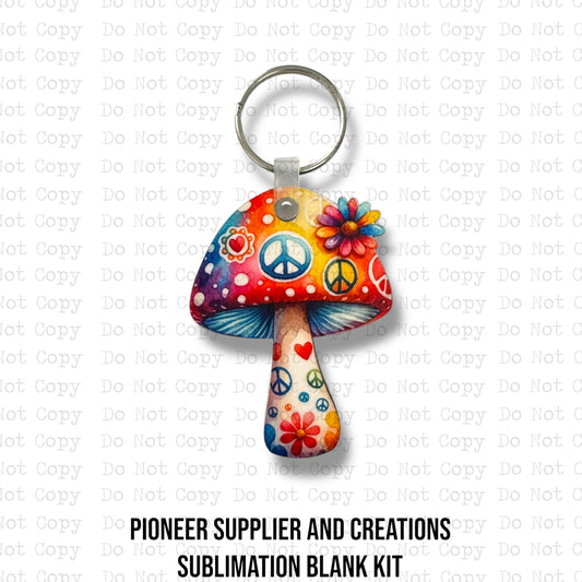 Mushroom Style 5 Keychain Sublimation Blank Kit