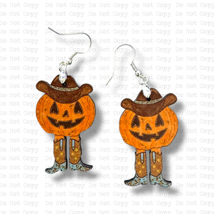 Howdy Pumpkin Earring Sublimation Blank Kit