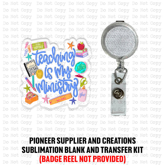 Teaching Is My Ministry Badge Button Sublimation Blank | Set of 2 TCC
