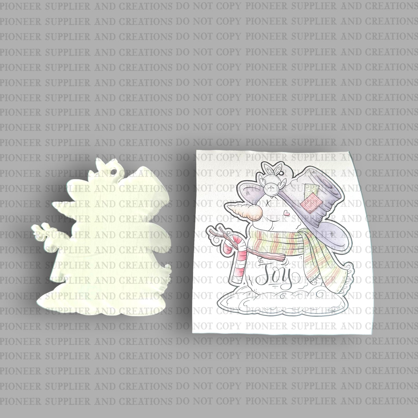 Joy Snowman and Bird Ornament Sublimation Blank with TRANSFER| Acrylic Exclusive