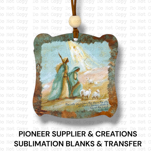 Luke 2 11 For Unto You Ornament Sublimation Blank