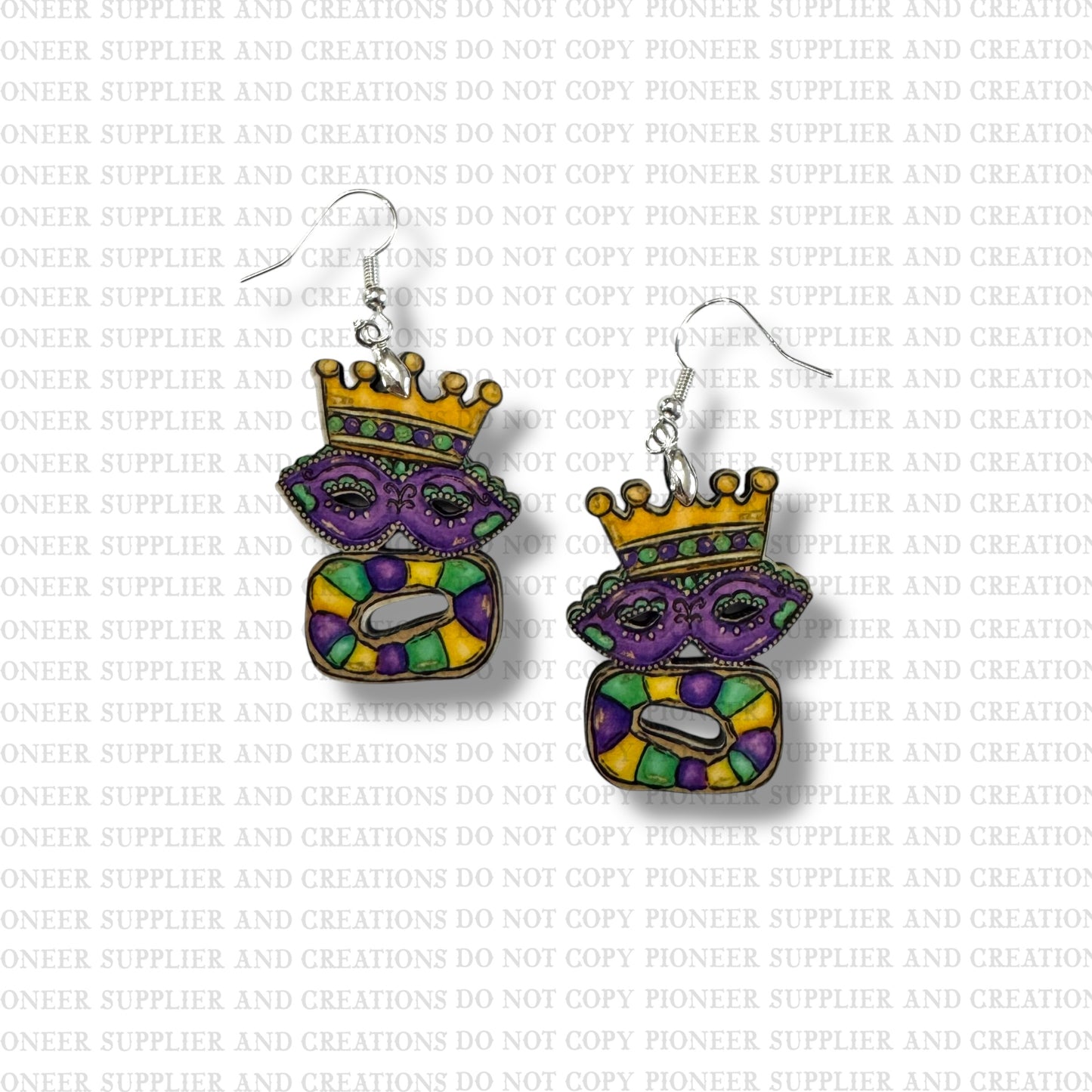 Mardi Gras Doodles Earring Sublimation Blanks | Exclusive Alicia Ray Art