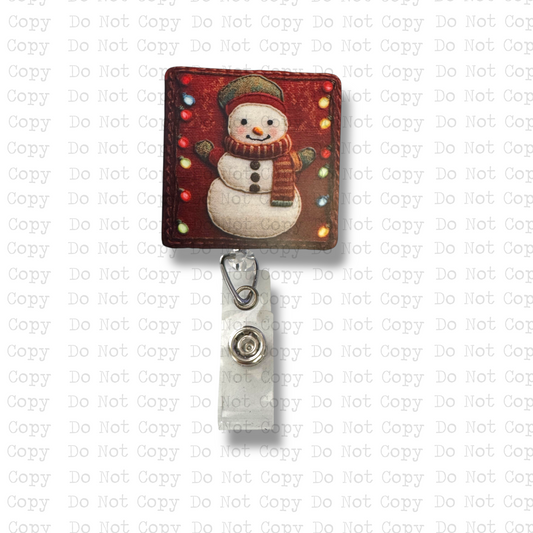 Snowman Tapestry Badge Button Sublimation Blank | Set of 2