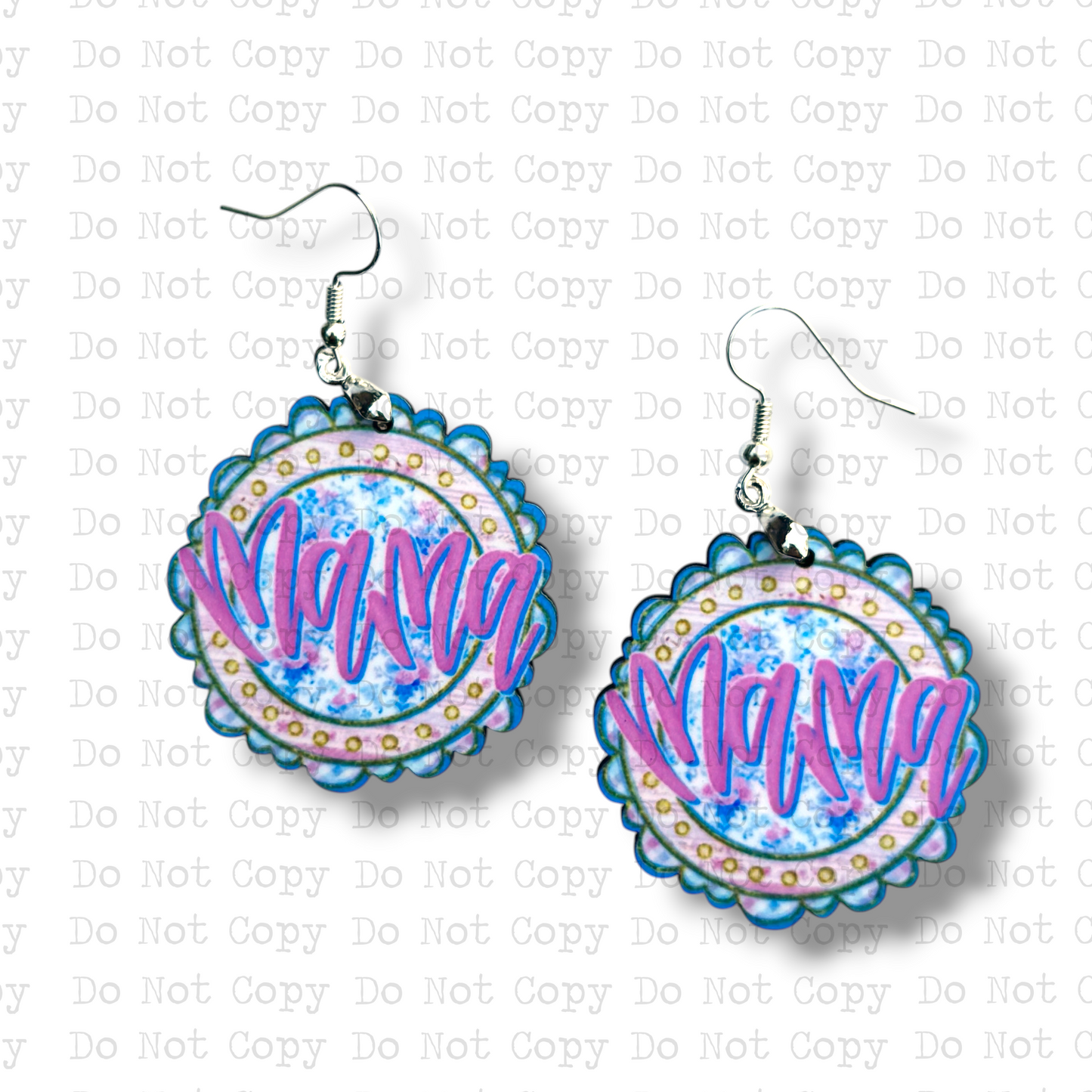 Mama Floral Scalloped Earring Sublimation Blank Kit | CRC