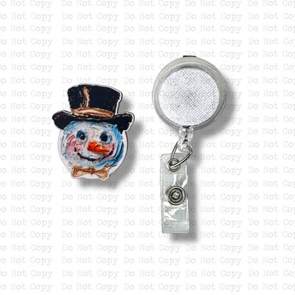 Hand Painted Snowman Badge Button Sublimation Blank | Set of 2 TTDC