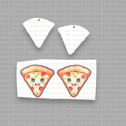 Happy Pizza Earring Sublimation Blank Kit (w/ transfers and hardware) | Exclusive