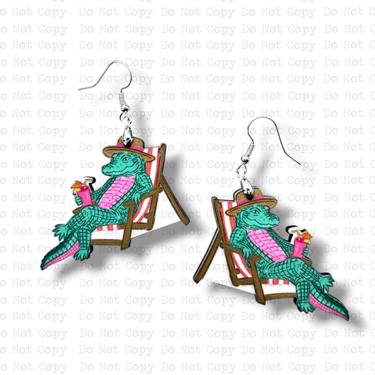 Gator Five O'clock Somewhere Earring Sublimation Blank Kit | TCC