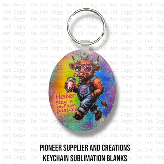 Heifer Snarky Animal Keychain Sublimation Blank Kit