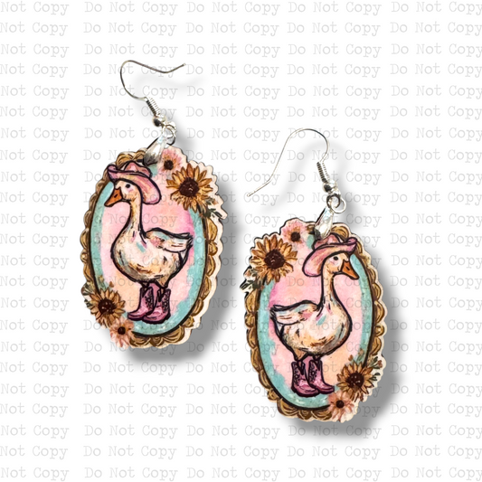 Cowgirl Goose Earring Sublimation Blank Kit | SSD
