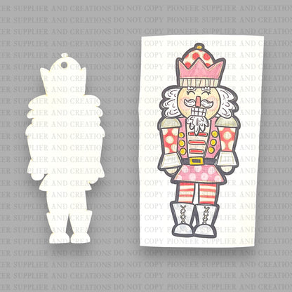 Pink Nutcracker Ornament Sublimation Blank TRANSFER OPTION | Exclusive Alicia Ray Art