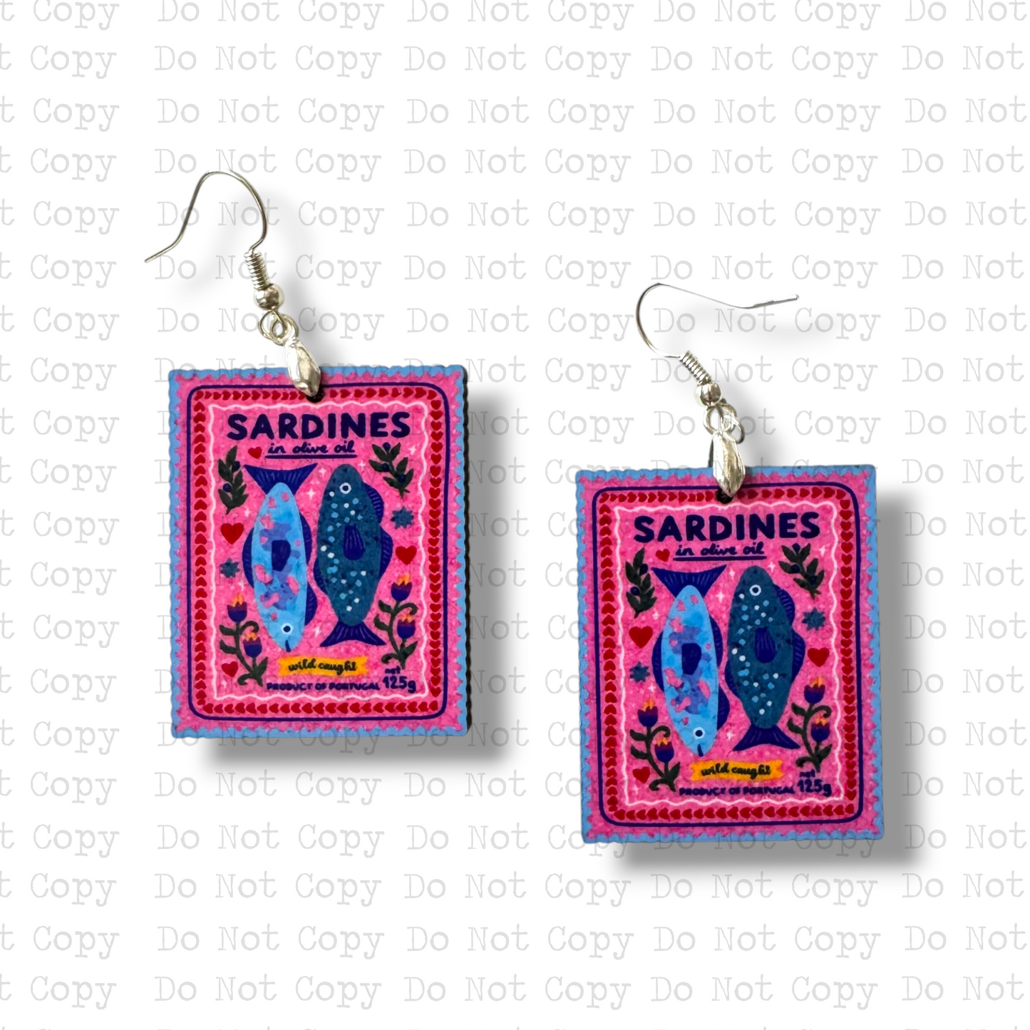 Sardines in Olive Oil Earring Sublimation Blank Kits