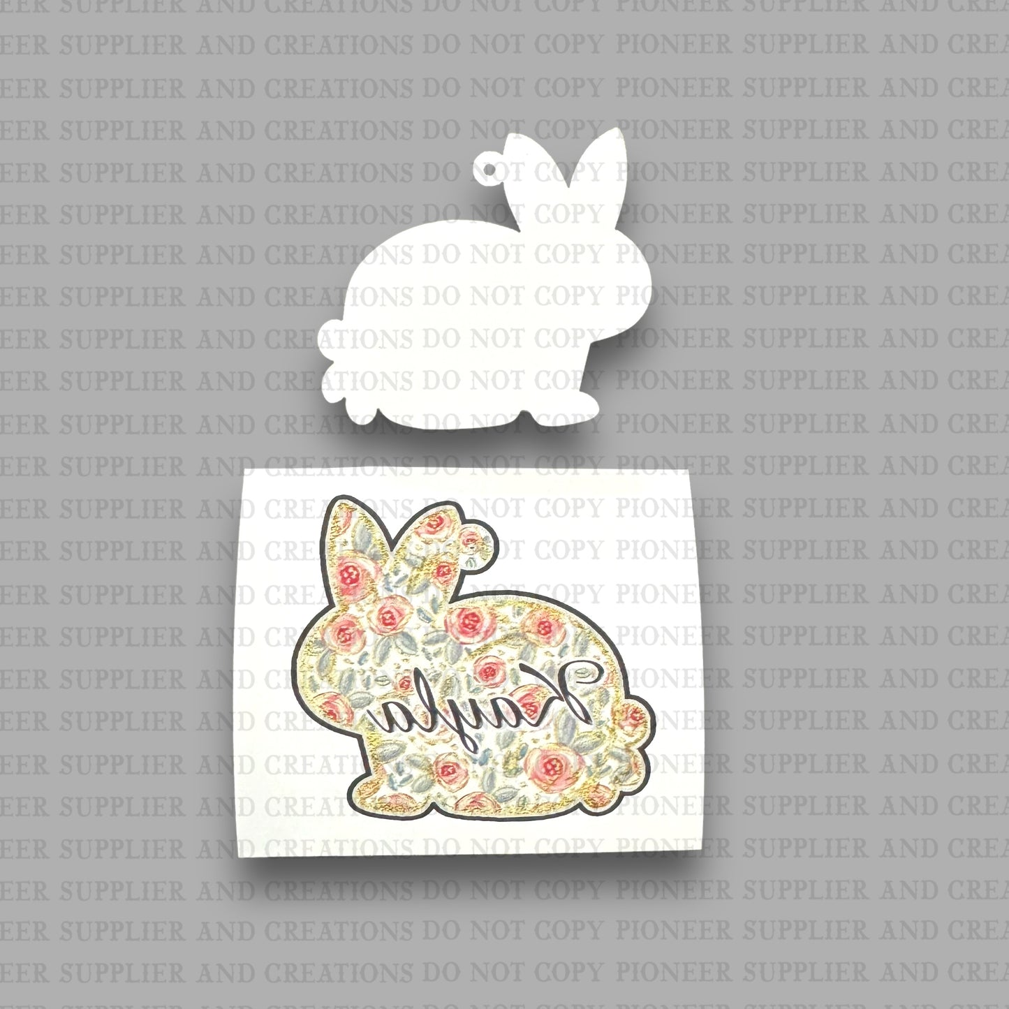Hand Drawn Bunny Necklace Kit Sublimation Blank