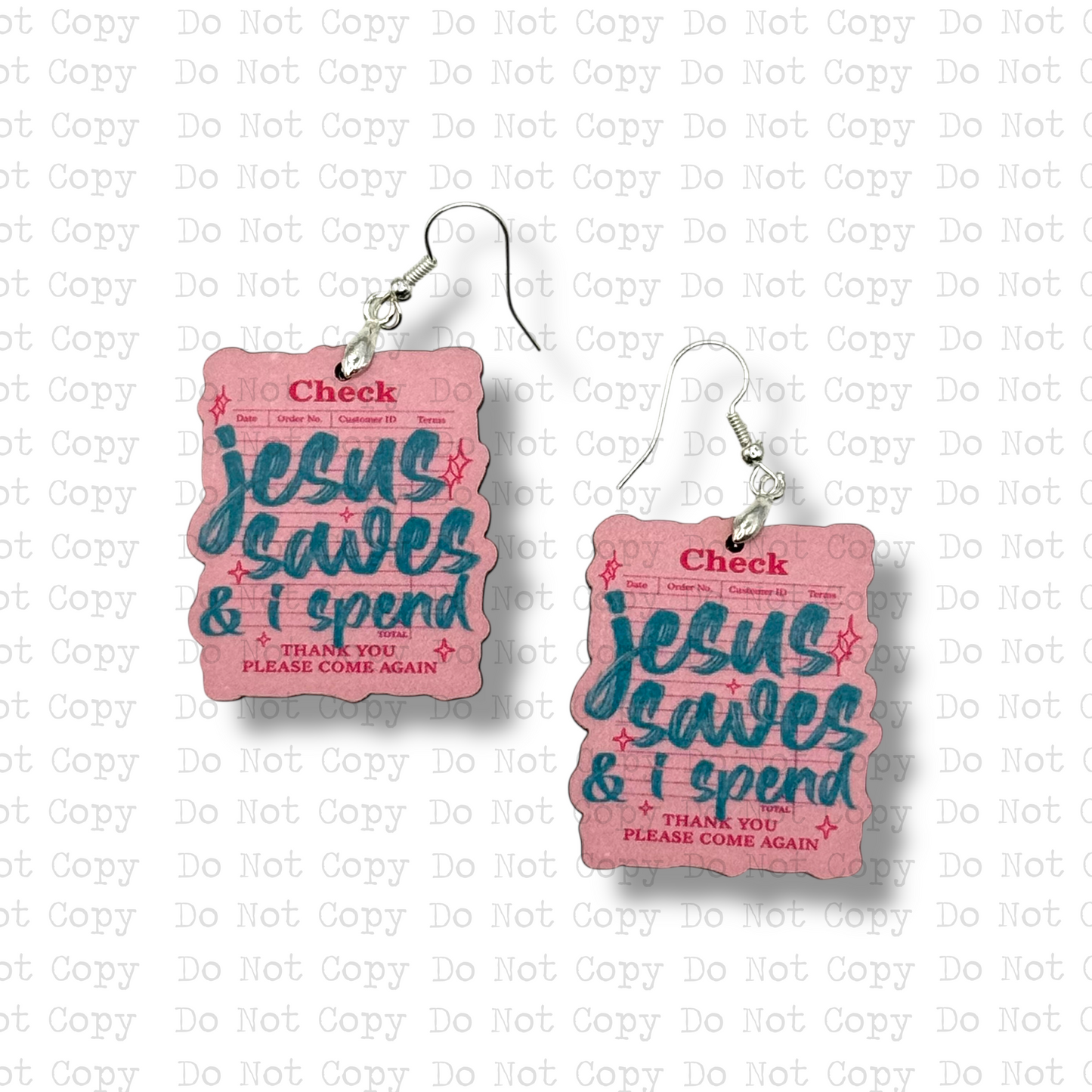 Jesus Saves I Spend Earring Sublimation Blank Kit | SD