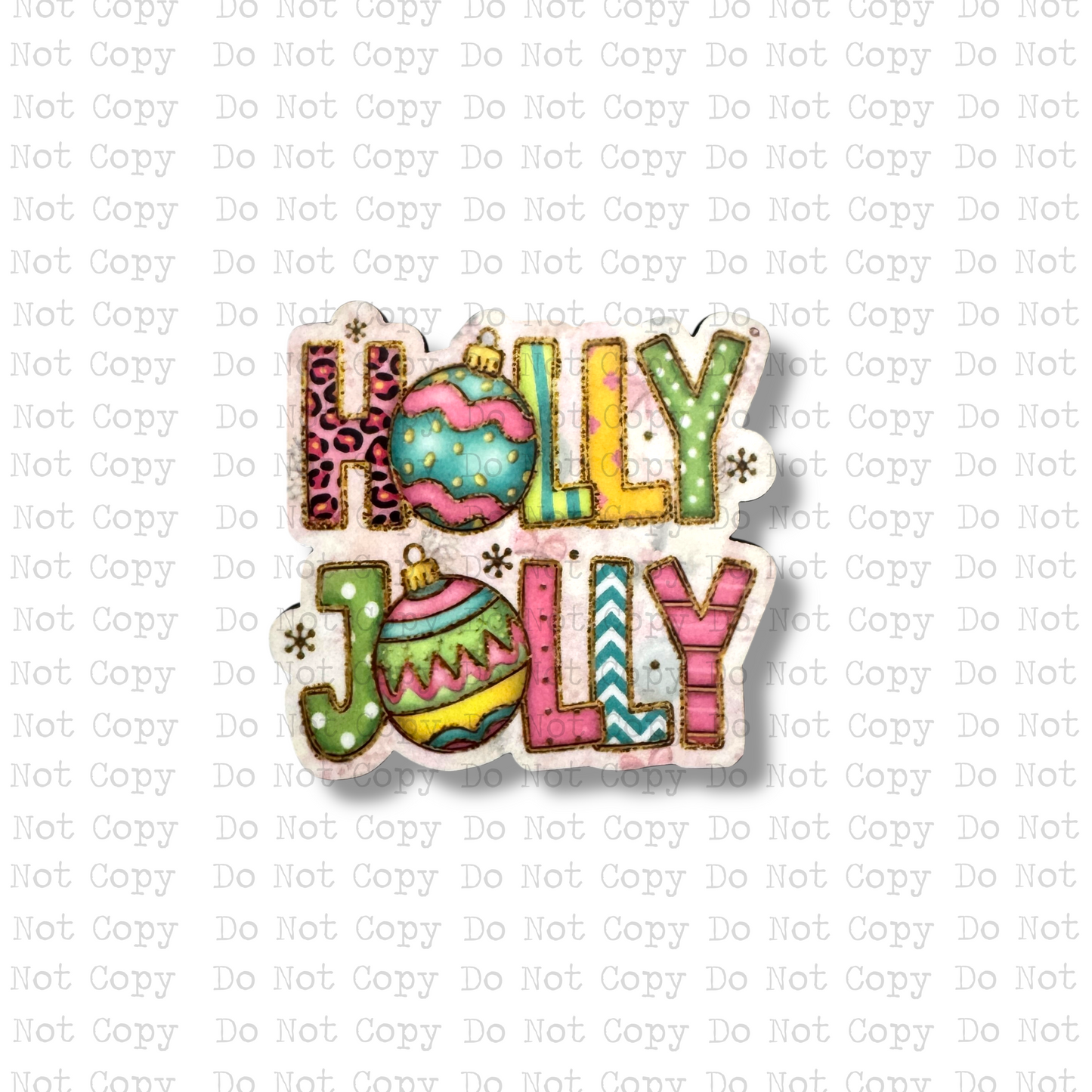 Holly Jolly Balls Button Sublimation Blank