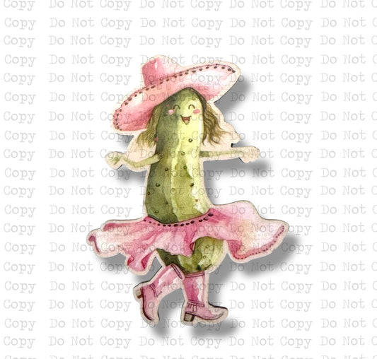 Dancing Cowgirl Pickle Magnet Sublimation Blank Kit