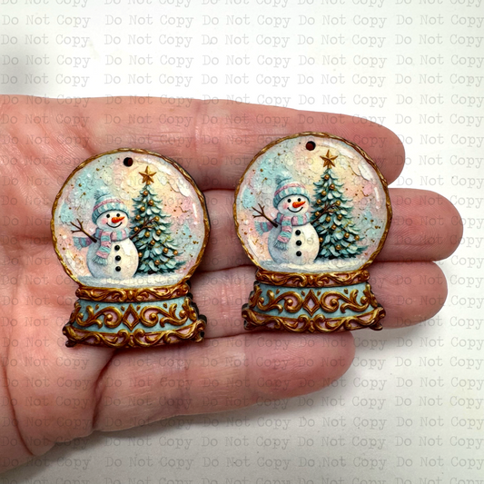Snowman Snow Globe Earring Sublimation Blanks