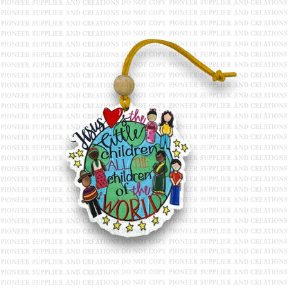 Jesus Loves The Little Children Ornament Sublimation Blank and Transfer | Exclusive