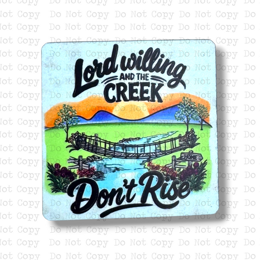 Creek Don't Rise Badge Button Sublimation Blank | Set of 2