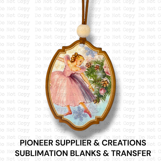 Ballerina Ornate Christmas Ornament Sublimation Blank