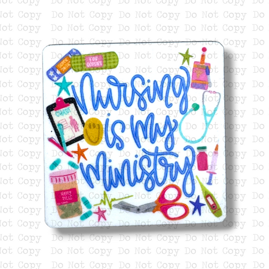 Nursing Is My Ministry Badge Button Sublimation Blank | Set of 2 TCC